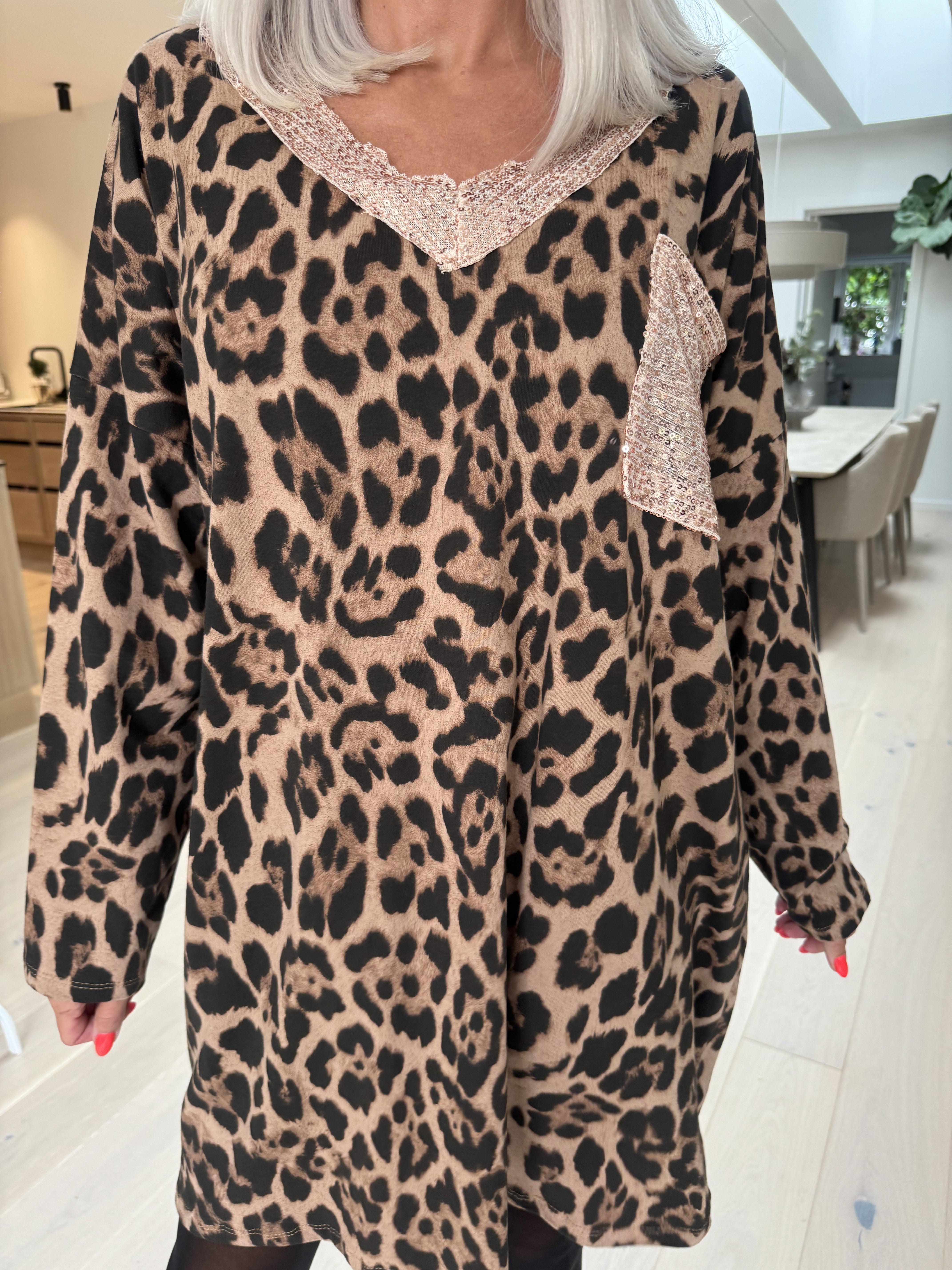 Jasmine - Tunika i mjuk bomull med paljetter